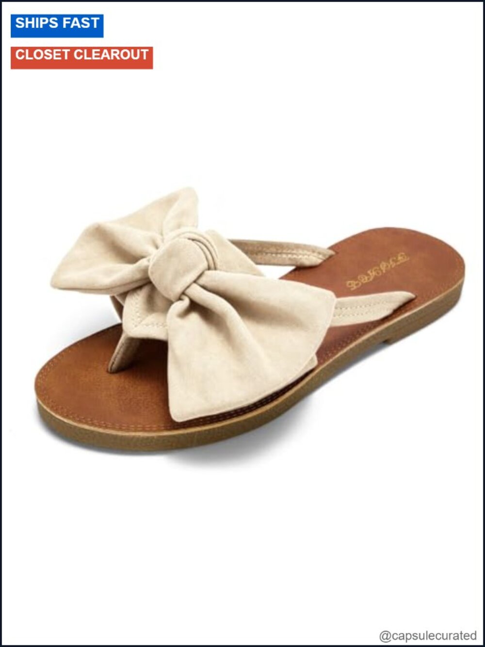 Womens Bow Flat Sandals Slide Sandals Summer Beach Shoes